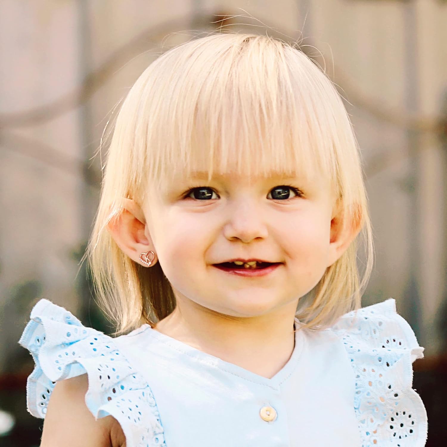 Valentines Day Gifts for Kids - Earrings for Girls, 925 Sterling Silver Post Hypoallergenic, CZ Letter Initial Earrings for Girls, Toddler Kids, Birthday Gifts - Image 3