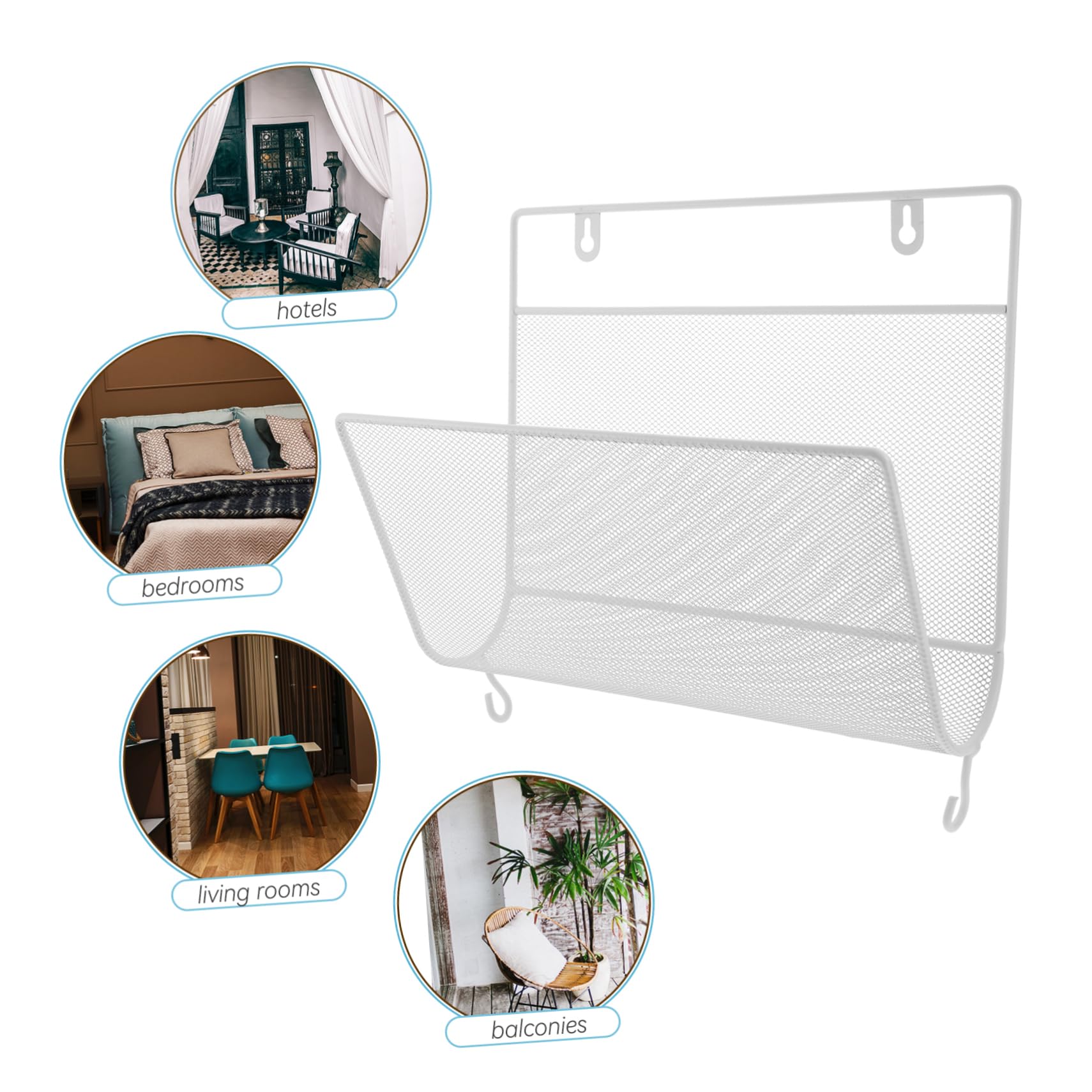 Scaffale da parete in metallo da appendere porta riviste libro e file per ufficio, soggiorno, camera da letto, Slish Sto Solut per la decorazione della casa e dell'ufficio