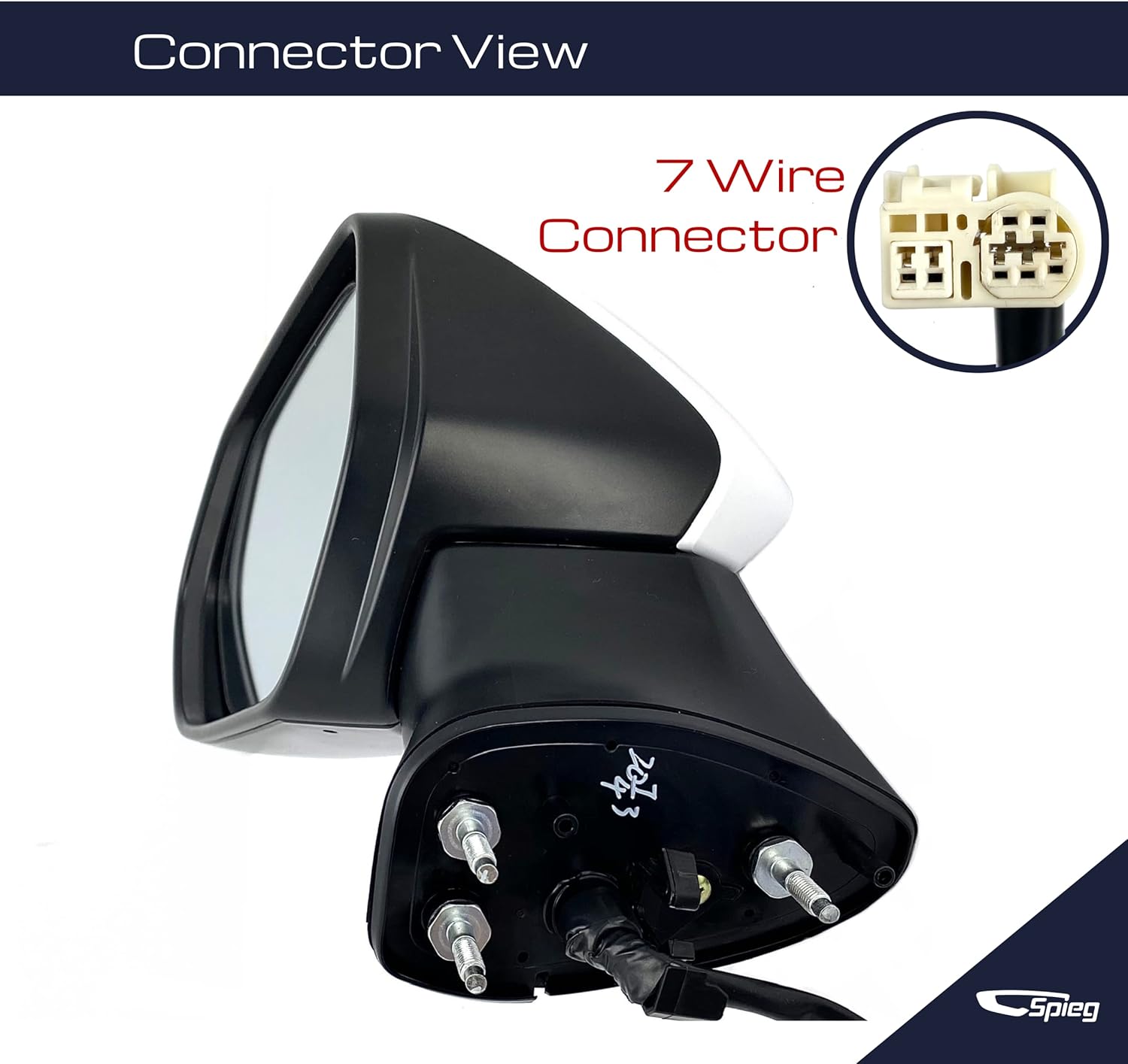 Spieg Driver Side Mirror for 2018-2025 Toyota Camry Power Adjustment Heated Turn Signal Light Blind Spot Monitoring Painted White 7 Pins Left TO1320368