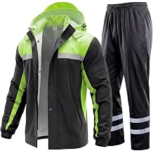 Mens Rain Suits with Air Vents Reflective Waterproof Rain Gear Breathable Jacket Pants for Work Golf Fishing Hiking