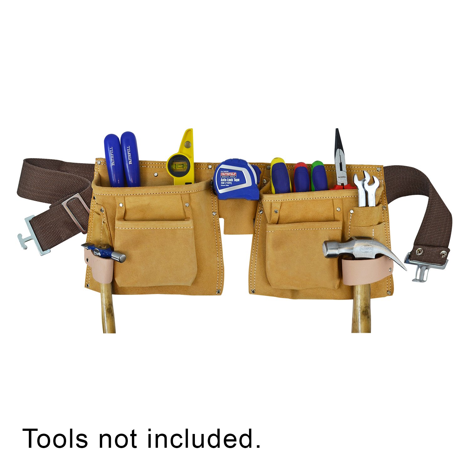 Borse Per Attrezzi Usate 10 Tasche Per Cintura Degli Attrezzi In Pelle Scamosciata - Grembiule Portautensili Per Costruttori E Falegnami Tasche Per Strumenti Da Lavoro - Foto 2