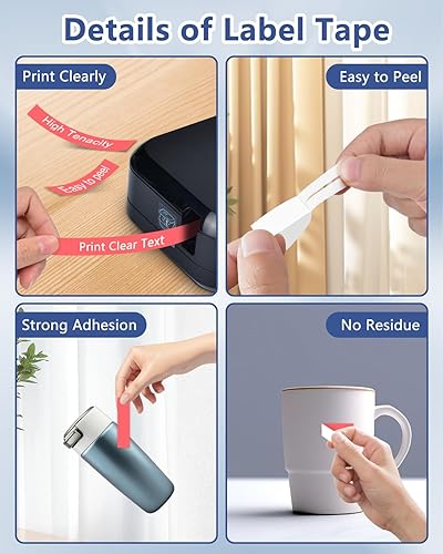 Miniatura 4 de Paquete de 2 cintas de etiquetas de repuesto para Brother TZe-435 TZ435 laminadas P Touch de 0.472 in, 0.47 pulgadas, cinta blanca sobre roja,