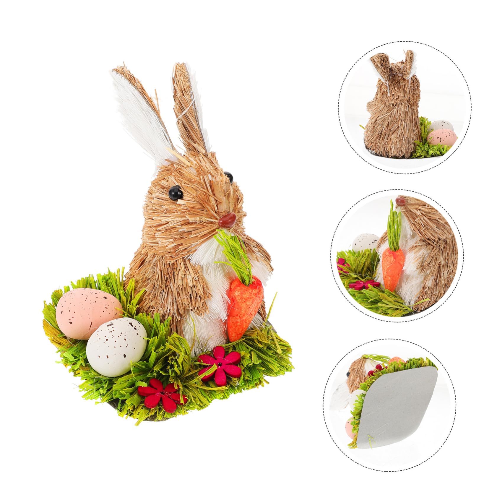 ABOOFAN 4 Pz coniglietto di paglia arredamento della tavola statua del coniglio di pasqua decorazioni casa easter bunny decorazione casa Home decor statuina di coniglietto domestico Regalo