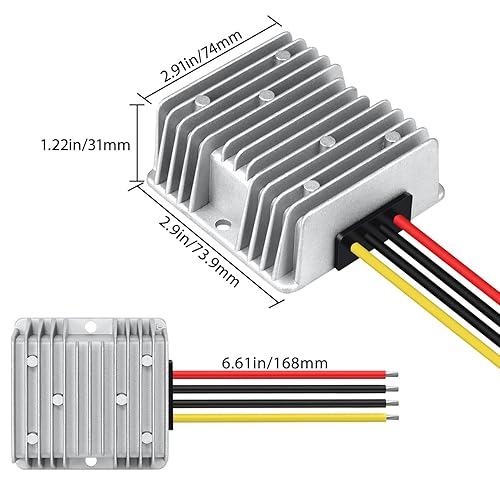 Vista 36 de LeMotech Convertidor DC 48v a 12v 20A 240W reductor de voltaje reductor de voltaje IP68 transformador impermeable para carrito de golf, camión