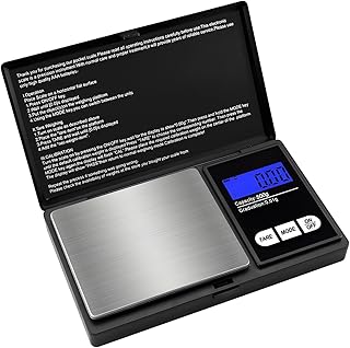 GeekerChip Balança de Precisão 500g / 0,01g, Balança de Joalharia, Balanças Portáteis, com Ecrã LCD e Unidades, Função de Tara, Plataforma de Aço Inoxidável, Preto