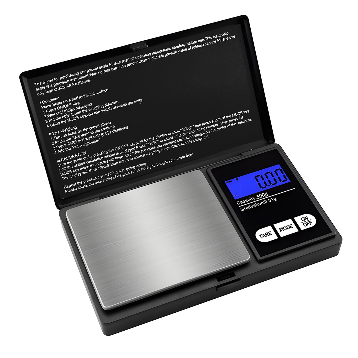 GeekerChip Balance de Precision 500g/0.01g Écran LCD Rétroéclairé Balance de Cuisine Numérique avec Tare