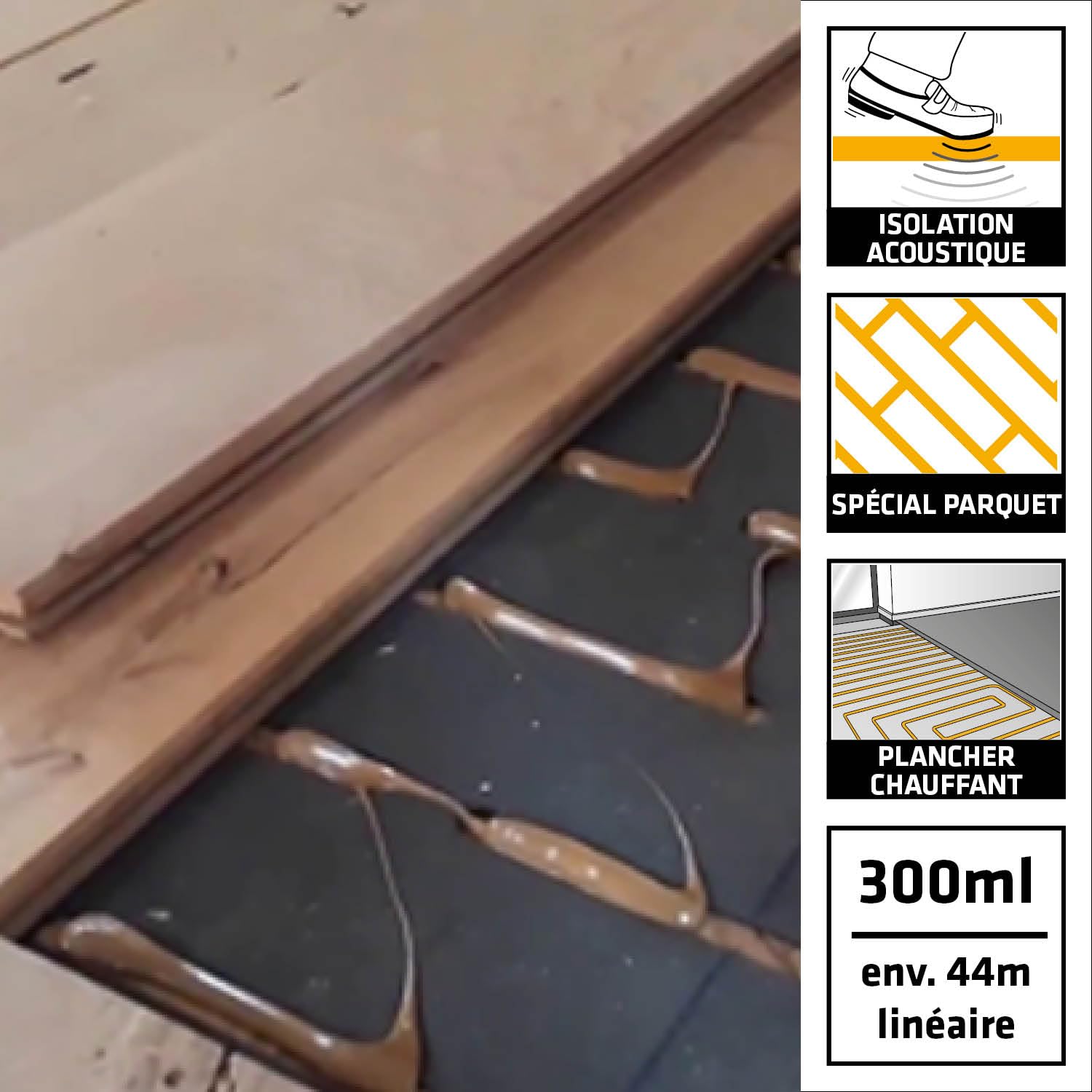 SIKA - Colle souple pour parquet - SikaBond-152 Parquet Cordon marron - Technologie SMP pour le collage de parquets par cordons - 600 ml