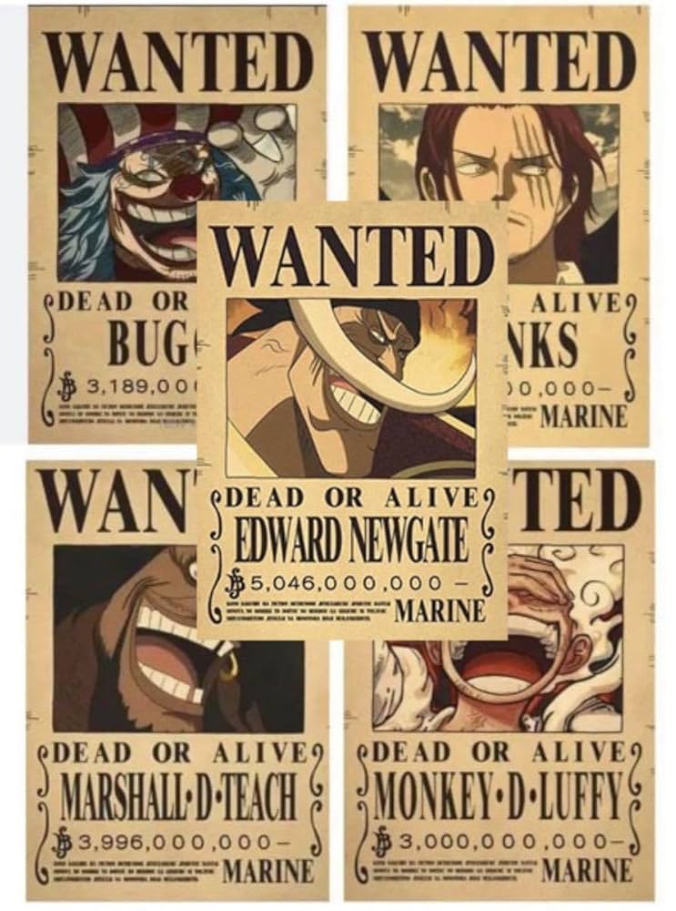 Amazon.co.jp: ワンピース ONEPIECE 手配書 懸賞金ポスター 5枚