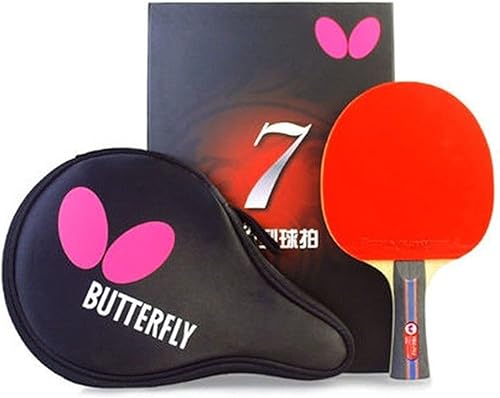 Butterfly B702FL Shakehand - Raqueta de tenis de mesa  Serie China  Potente hoja de carbono y combinación de goma con estuche de raqueta