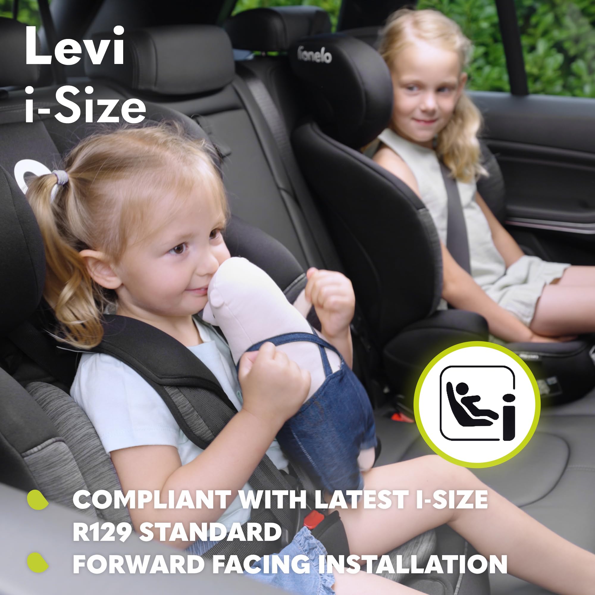 LIONELO Car Seat LEVI I-Size for Baby 9-36kg Transforms with Your Child from Infant to 12 Years, Multi-Level Headrest, Enhanced Side Protection, Easy Install with Seat Belt, Washable, Certified — view 4