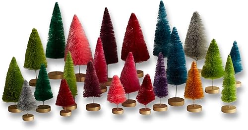 Miniatura 8 de Bottle Brush Trees Set of 6, Hand-Dyed Blue Green Décor, Table Centerpiece, Pinetree, Trending Home Decor, Hostess Gift, Modern Mantel, Office Decor