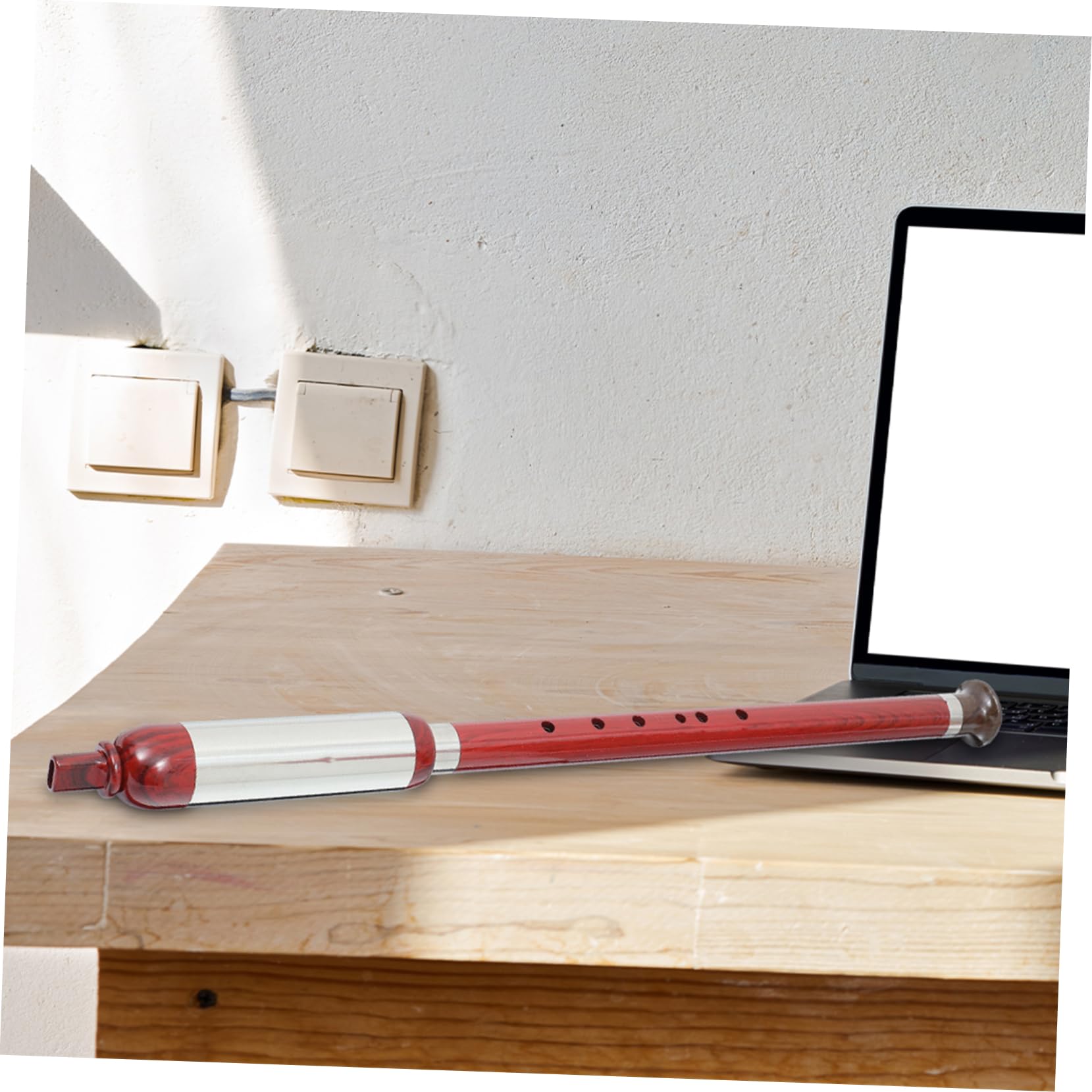 YARNOW Bawu Verticale Tradizionale in Resina G, Set 1 Pezzo | Tonalità Rosso Scuro, Custodia Inclusa, Portatile e Leggero, Adatto per Ensemble e Accompagnamento Danza