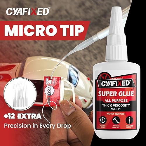 Miniatura 5 de Súper pegamento grueso de 4.01 oz, transparente, resistente, reparación de pegamento Ca, muebles de madera, suela de plástico, manualidades,