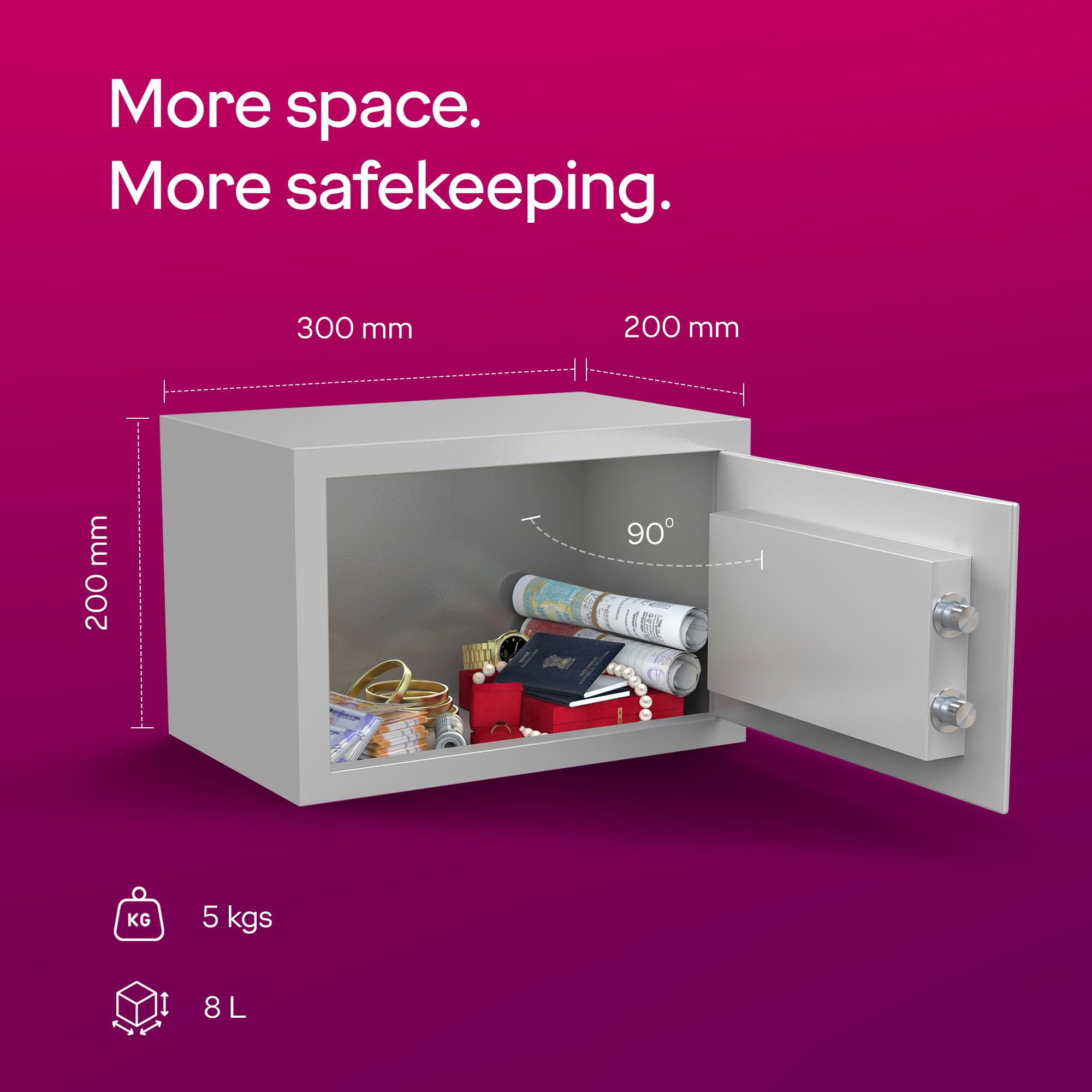 Godrej Security Solutions NX Pro 8 Liter Digital Home Safe Locker - Ivory 1