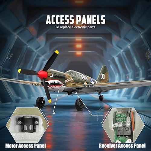 Miniatura 7 de VOLANTEXRC Avión de control remoto RC 4-CH P40 Warhawk RTF Avión de control remoto para principiantes y expertos con sistema estabilizador Xpilot,