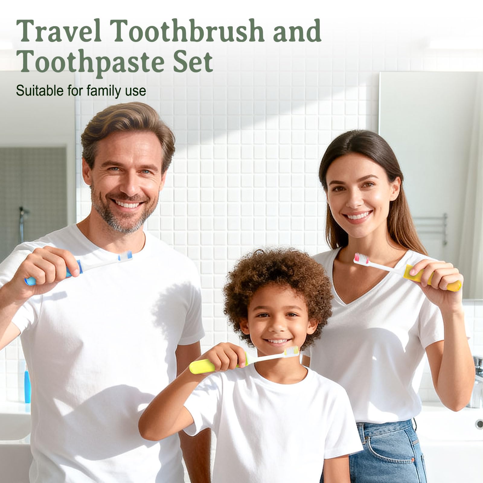 Cepillo de dientes de viaje, empaquetado individualmente, 5 colores, almacenamiento plegable, kit de cepillo de dientes de viaje adecuado para camping, hoteles (paquete de 100)