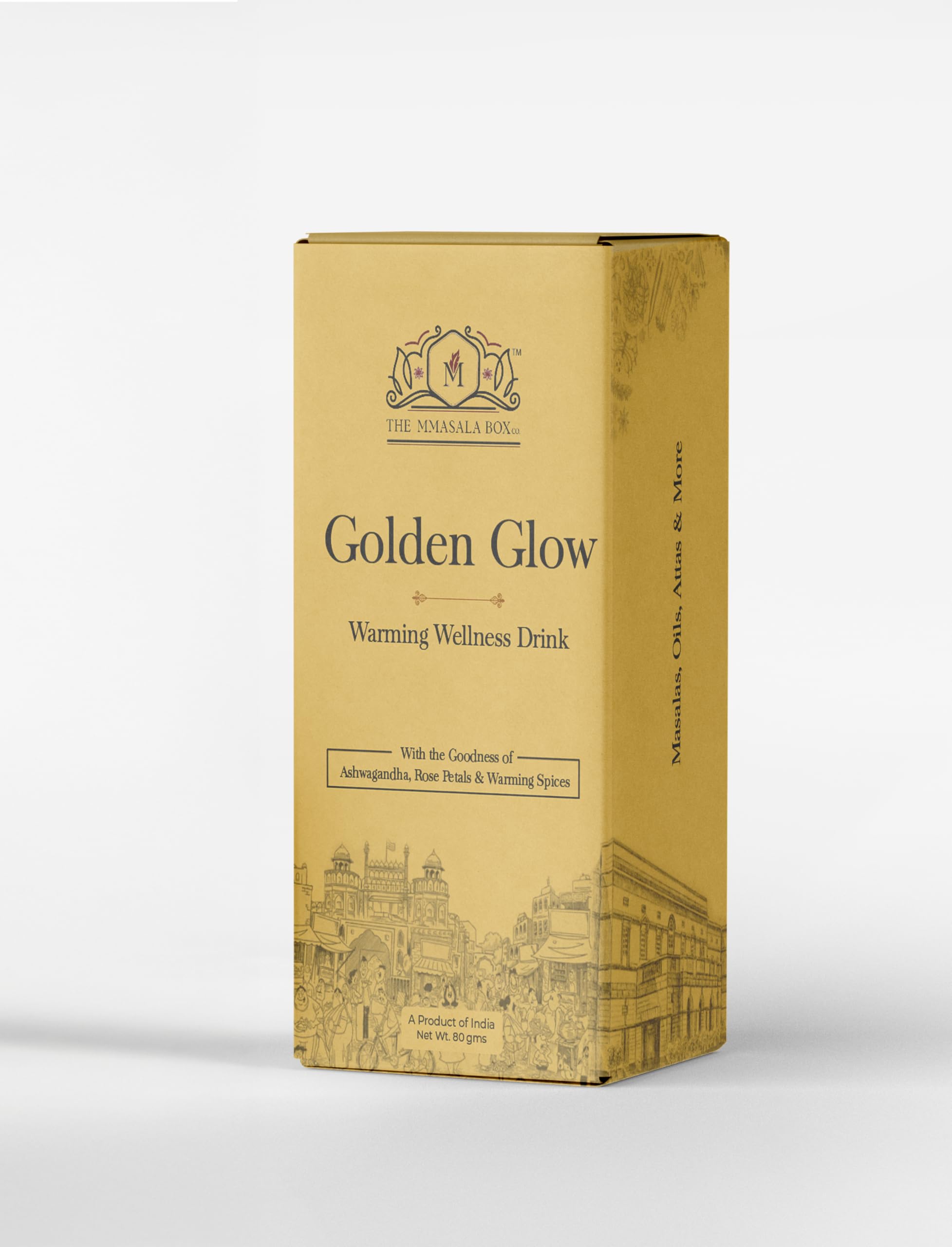 The Mmasala Box Golden Glow Warming Wellness Drink | Ashwagandha, Rose Petals and Warming Spices Blend for Calm & Radiance, 80g-image-22