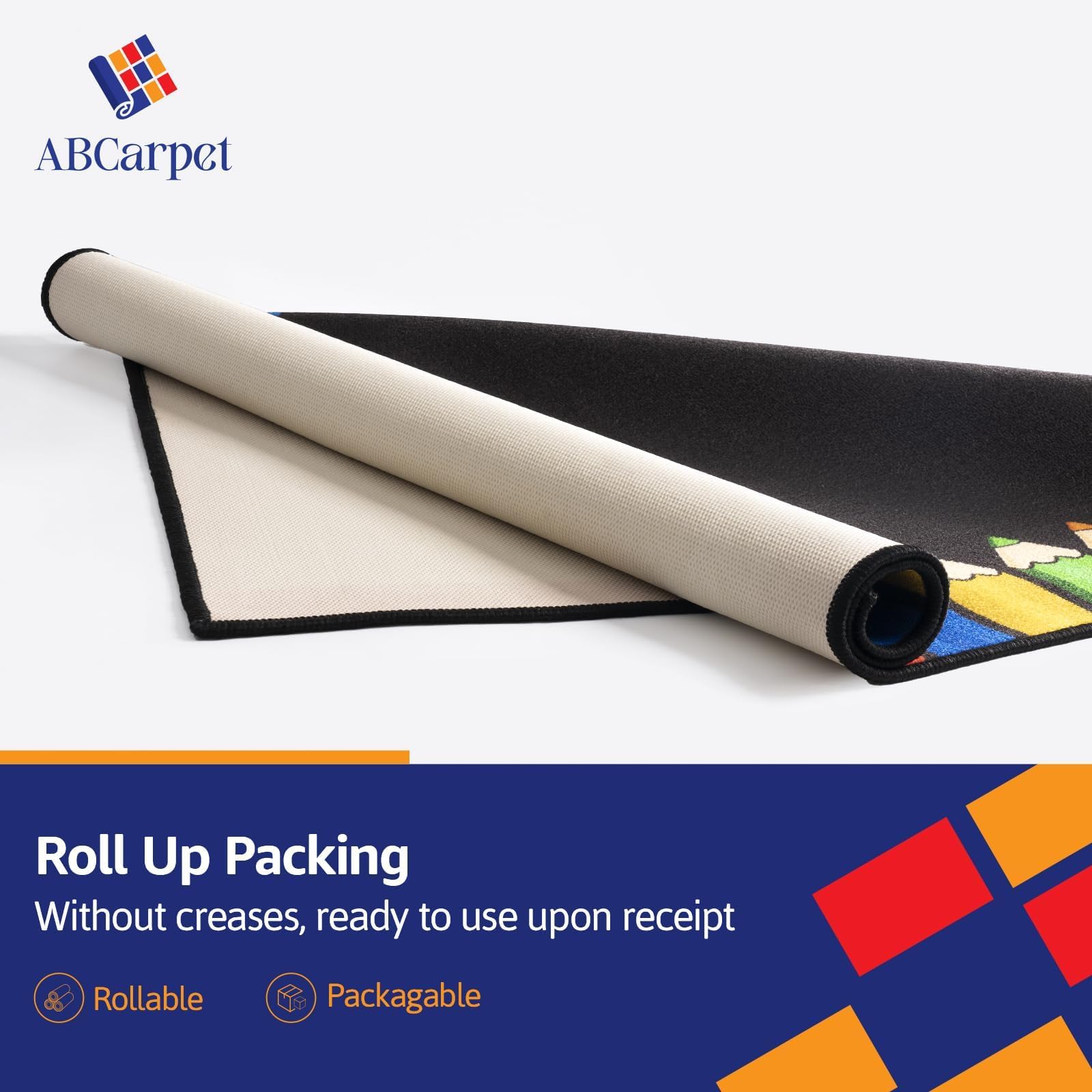 CorStripedSqu24S - Tappeto per aula per bambini, grande, 180 x 33 cm, tappeto per aula per bambini elementare, a righe