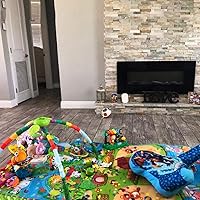 Vista 2 de SIMPVALE Baby Crawling Mat Double-Sided Foam Waterproof Floor Mat Drawing Alphabet Figures Animals Pattern 70.8''X47.2''X0.2'' Colorido