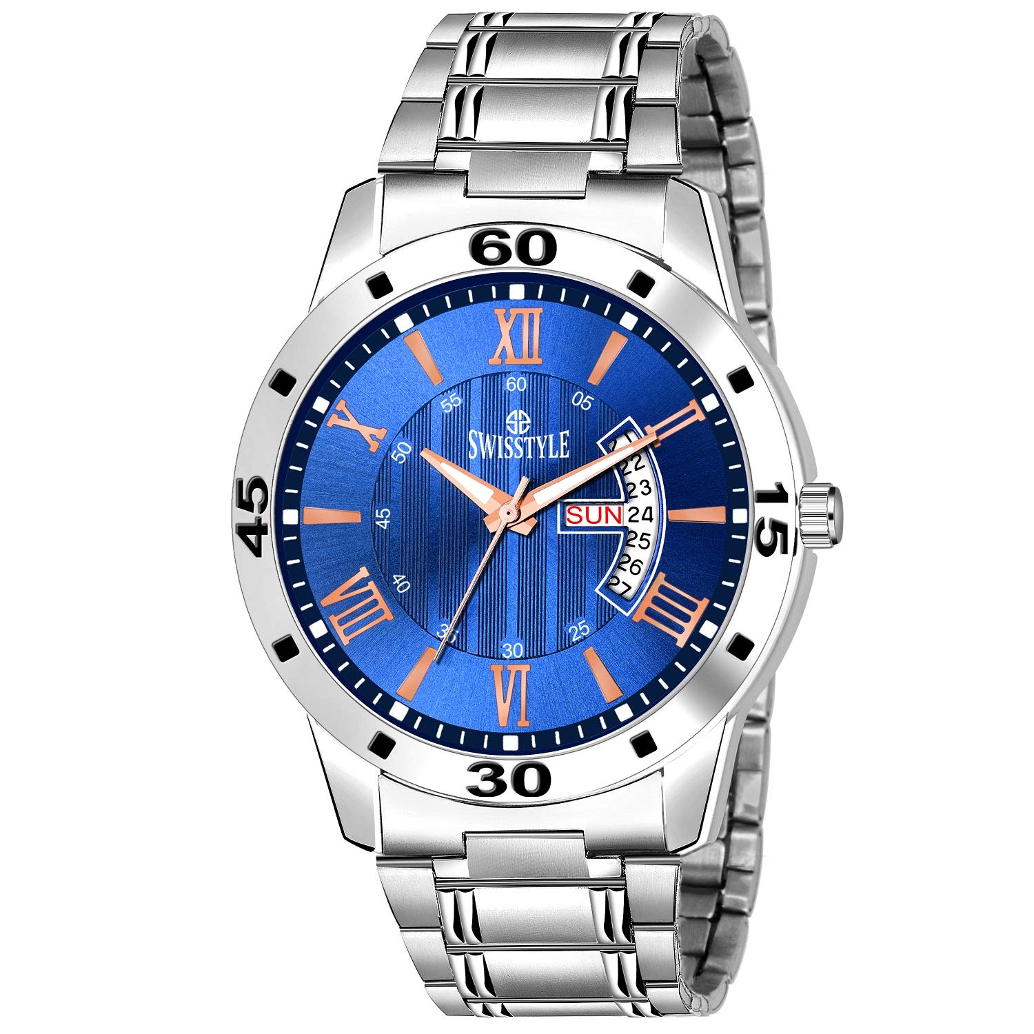 SWISSTYLE Date and Day Dial Blue Analogue Watches for Men-SS-GR193-BLU-CH (B085LCF4KS) Amazon Price History, Amazon Price Tracker