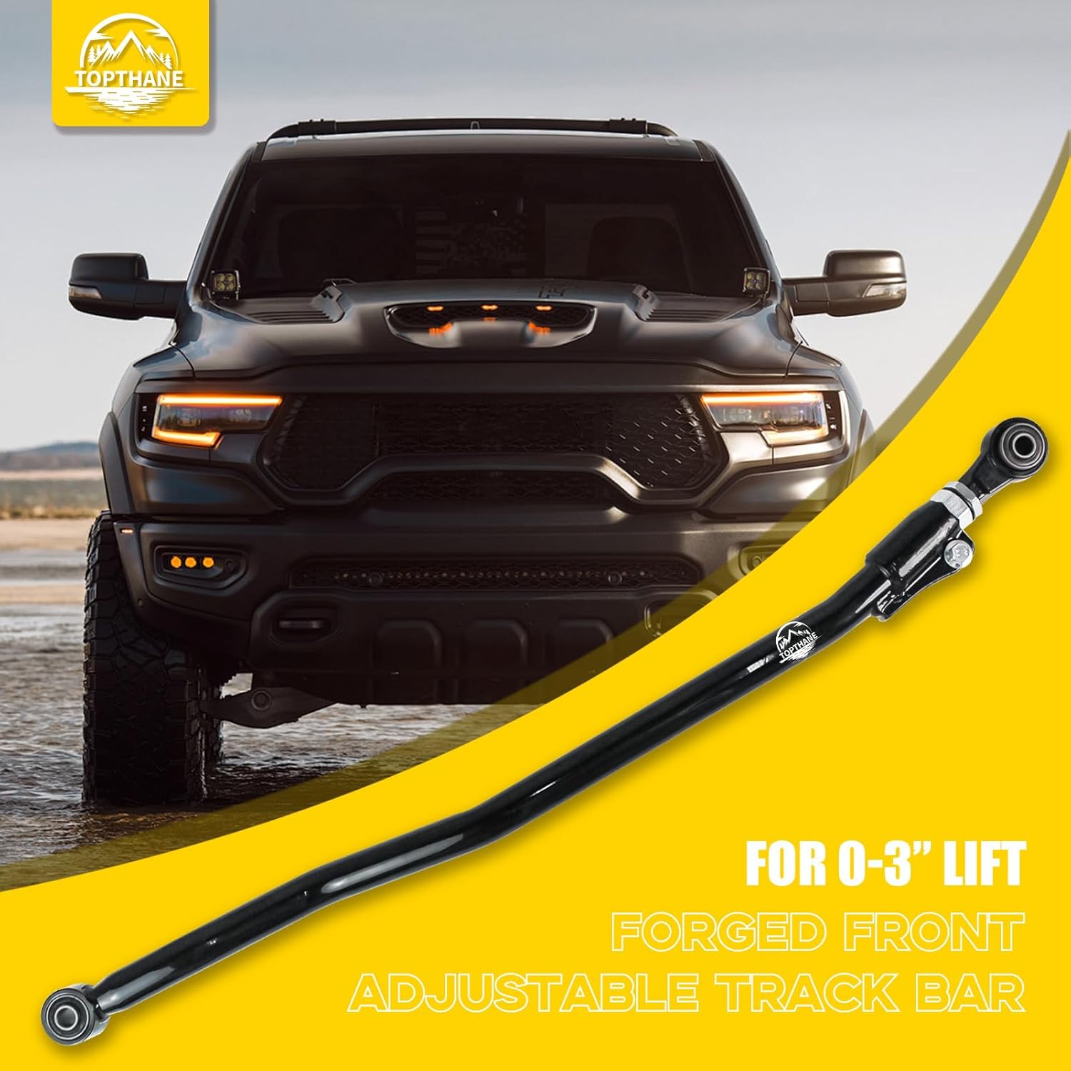 0-3'' Lift Front Adjustable Track Bar for 2003-2013 Dodge Ram 2500 3500 – Heavy-Duty Steel