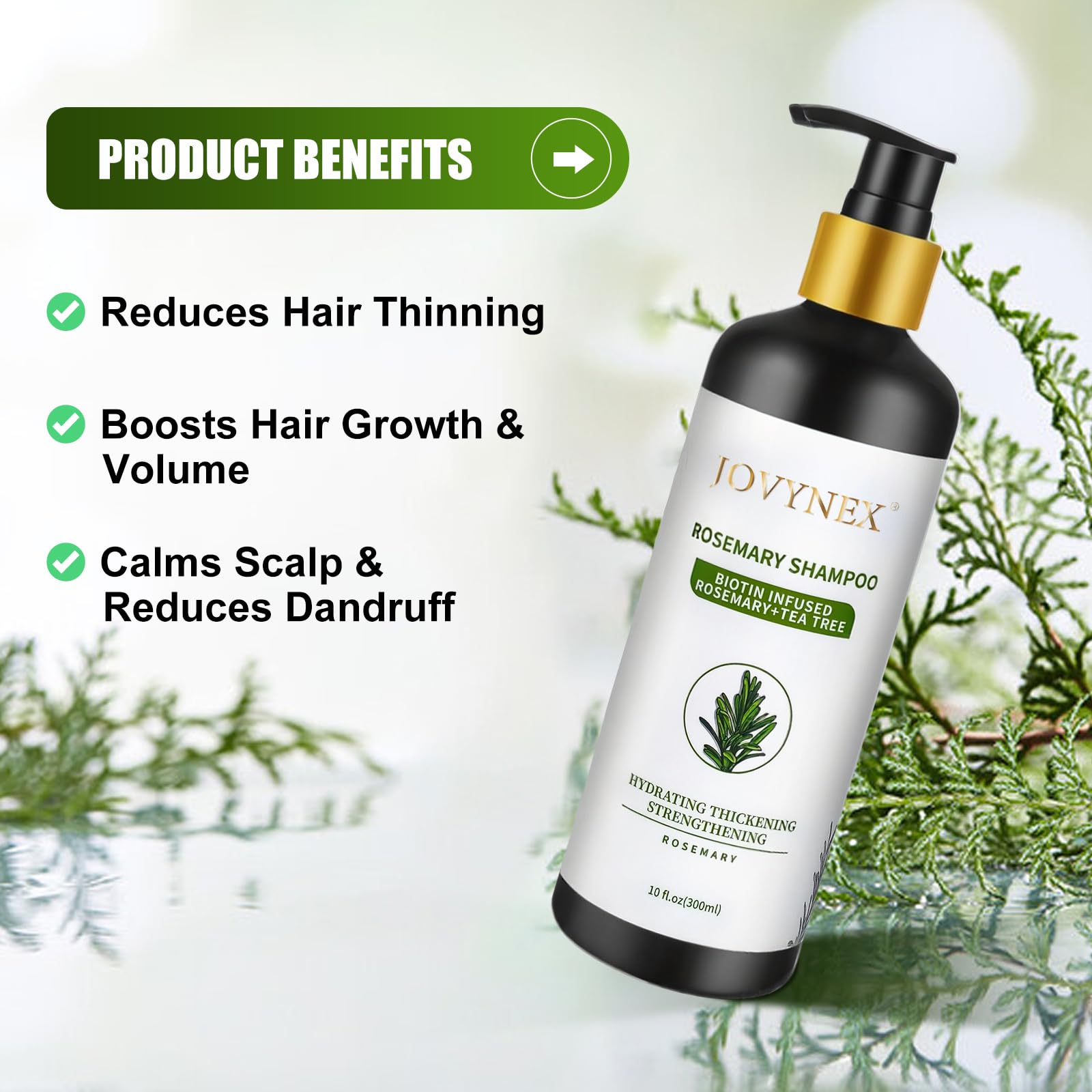 Champú para el crecimiento del cabello con romero, 10 onzas líquidas 3