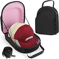 Vista 9 de Funda rígida para gorra de béisbol, funda de viaje con correa ajustable para el hombro, funda para 12 gorras de béisbol, perfecta para viajes y Negro