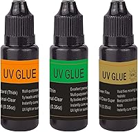 Vista 7 de EUPHENG Resina UV para Atado de Moscas de Tres Fórmulas: Gruesa, Delgada y Súper Flexible. Cemento para Cabezas de Moscas y Pegamento para 3+UV