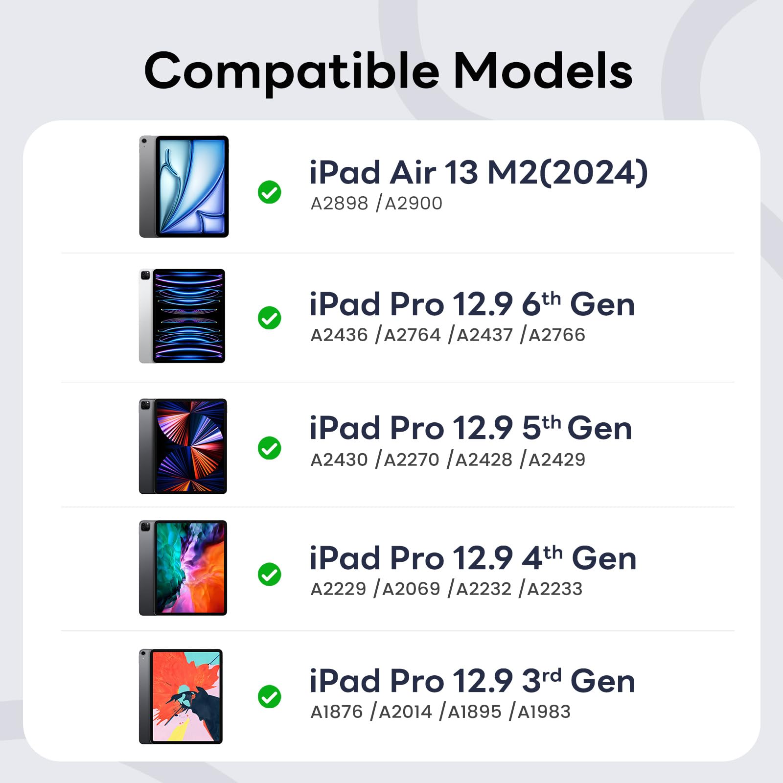 Keyboard Case for iPad Air M2 (2024) 13-inch Magnetic Keyboard Case for iPad Pro 12.9(6th/5th/4th/3rd Gen) with Multi-Touch Trackpad, 12.9-inch, 7 Colors Backlit Detachable Wireless Magic Keyboard