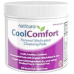 CoolComfort Personal Cleansing Pads with Organic Witch Hazel and Aloe Vera - All Natural and Fast Acting Wipes for Hemorrhoid Burning, Itching, Pain and Swelling - 100 Pads - No Parabens - Made in USA