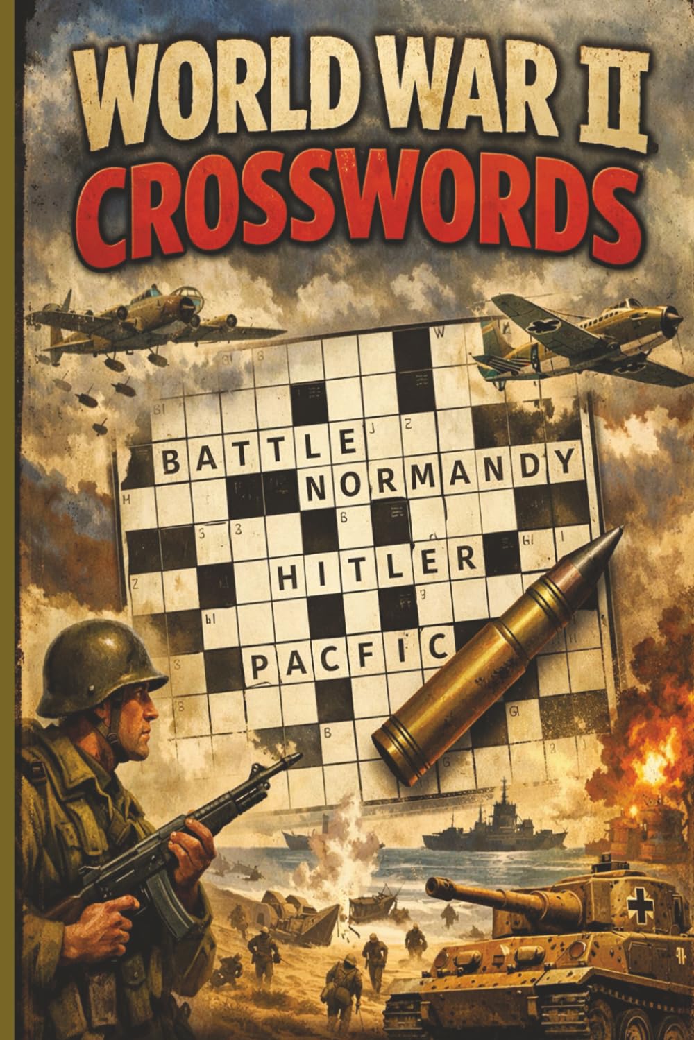 World War 2 Crosswords: World War 2 Crosswords | 50+ Crosswords with answers | 6x9 inches 100+ pages | History gift
