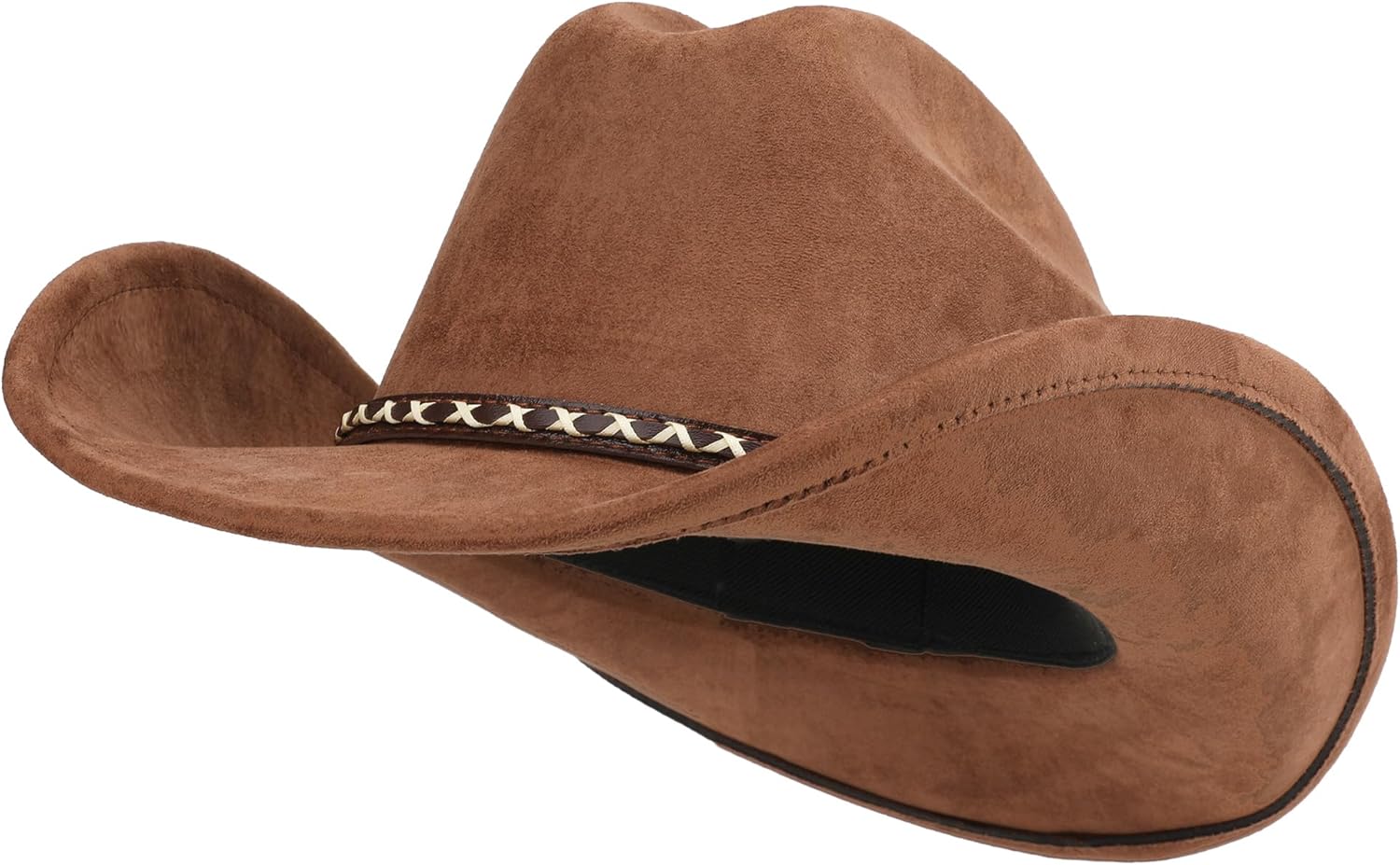 Western Cowboy Hat for Women and Men, Unisex Big Wide Brim Felt Hats for Cowboys and Cowgirls - Image 3