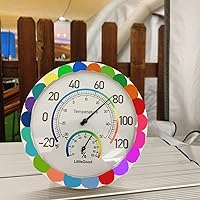Vista 3 de Termómetro de 6 pulgadas para interiores con medidor de humedad, termómetro de pared/higrómetro para decoración del hogar, esfera analógica
