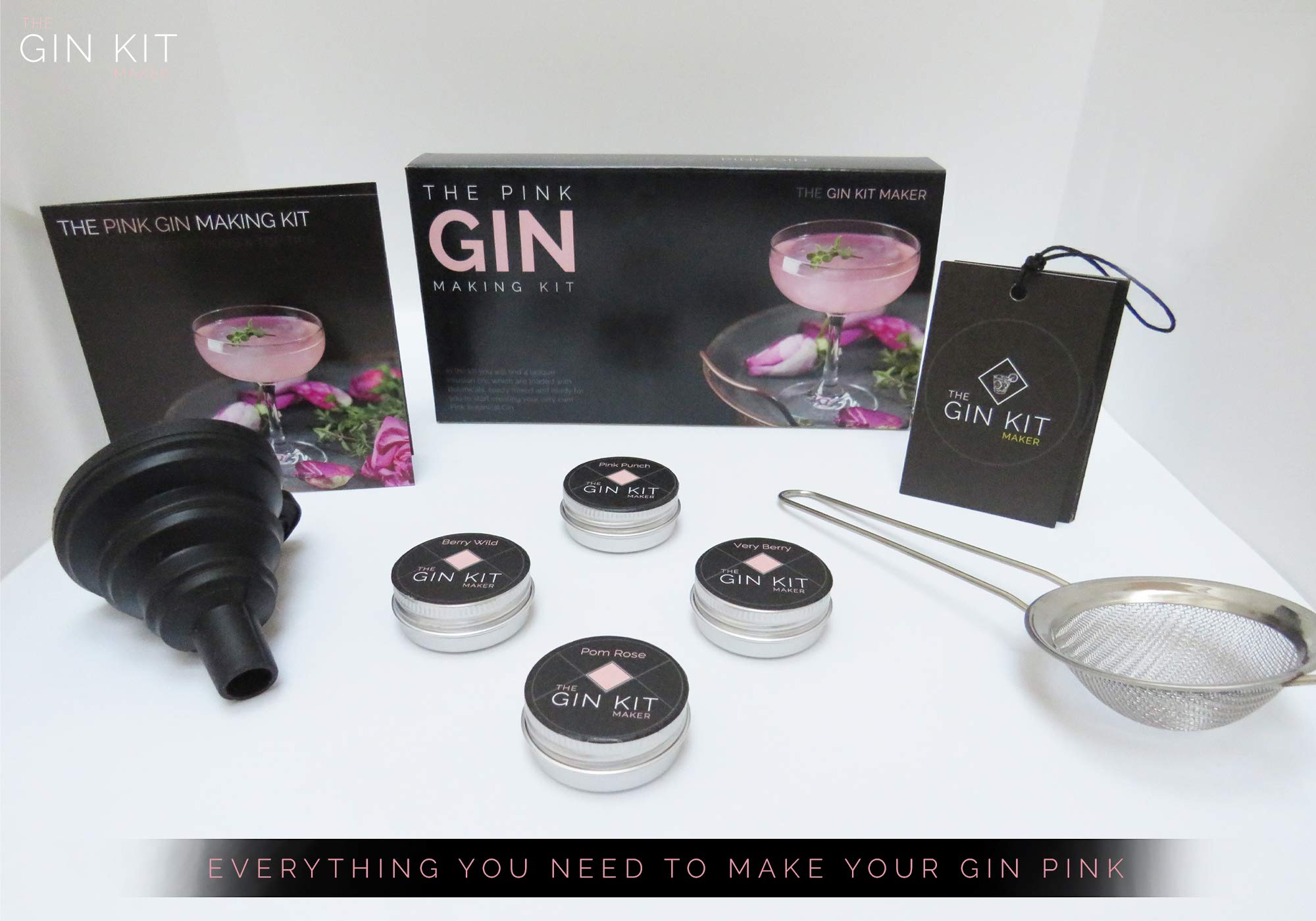 Pink Gin Gift Set Make Your own Pink Gin. Flavoured Gin Gifts for