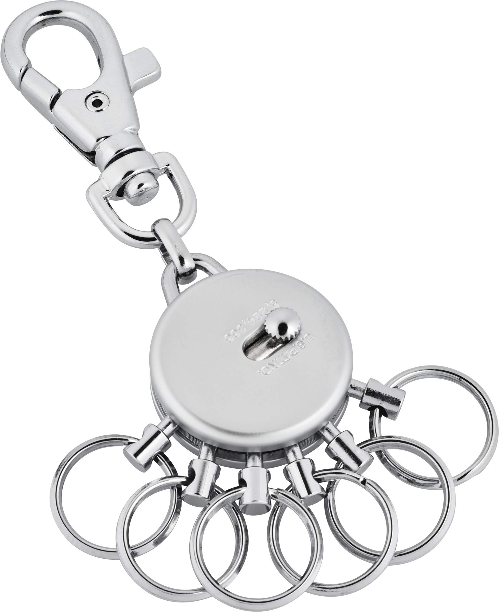 Schlüsselanhänger aus Metall - mit Karabinerhaken - 6 ausklinkbare Ringe von Jadani