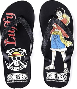 Amazon Co Jp 夏のビーチパーティーのためのフリップフロップユニセックス3 Dプリントワンピースモンキーd ルフィ日本のアニメライト級ビーチ シューズサンダルスリッパ シューズ バッグ