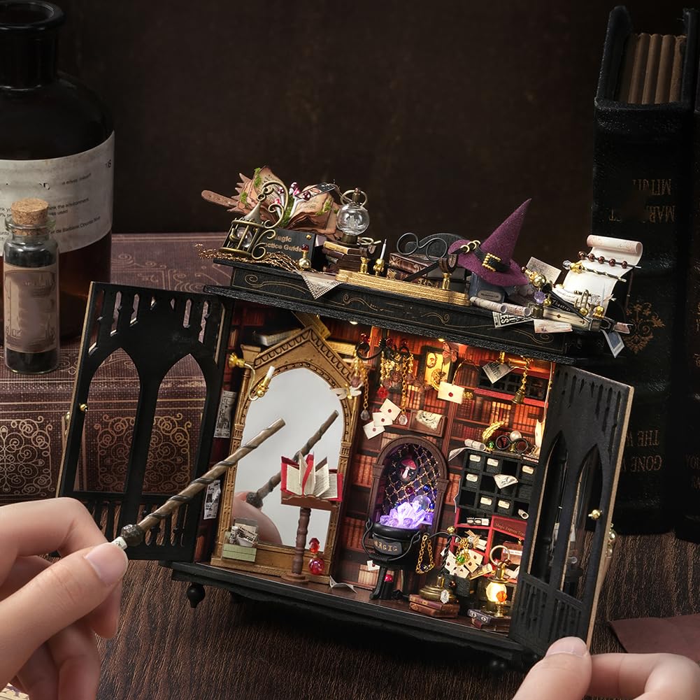 Magiczna apteka "zrób to sam", zestaw do samodzielnego montażu, sterowanie dotykowe, oświetlenie LED, model warsztatu czarodziejskiego, zestaw dekoracyjny dla kolekcjonerów i entuzjastów
