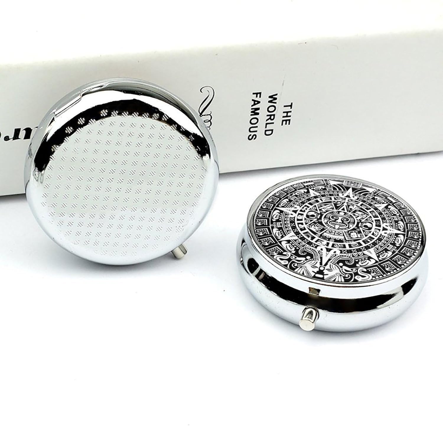 Round Pill Box, 3 Compartment Small Pill Case for Pocket Purse image 5