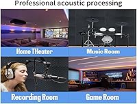 Vista 5 de 4 Pack Egg Crate Foam Sound Proof Foam Panels for Walls,48''X24''X2'' inch Acoustic Panels, high-Density Fireproof soundproof Wall Panels