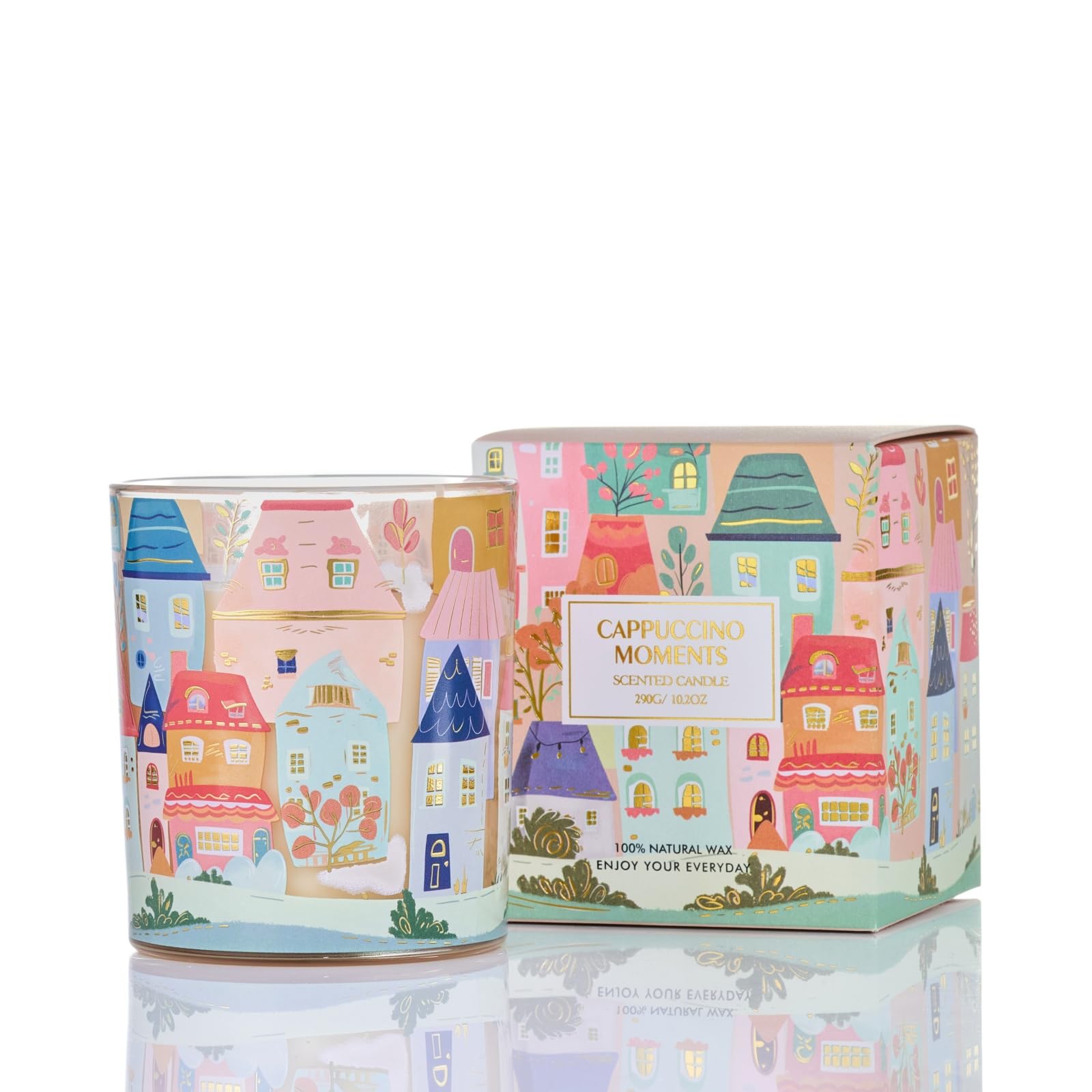 M&SENSE Cappuccino Moments Scent Soy Wax Candle - 290g | Natural Fragrance for Home | for Housewarming, Hostess Gifts & Home Decor