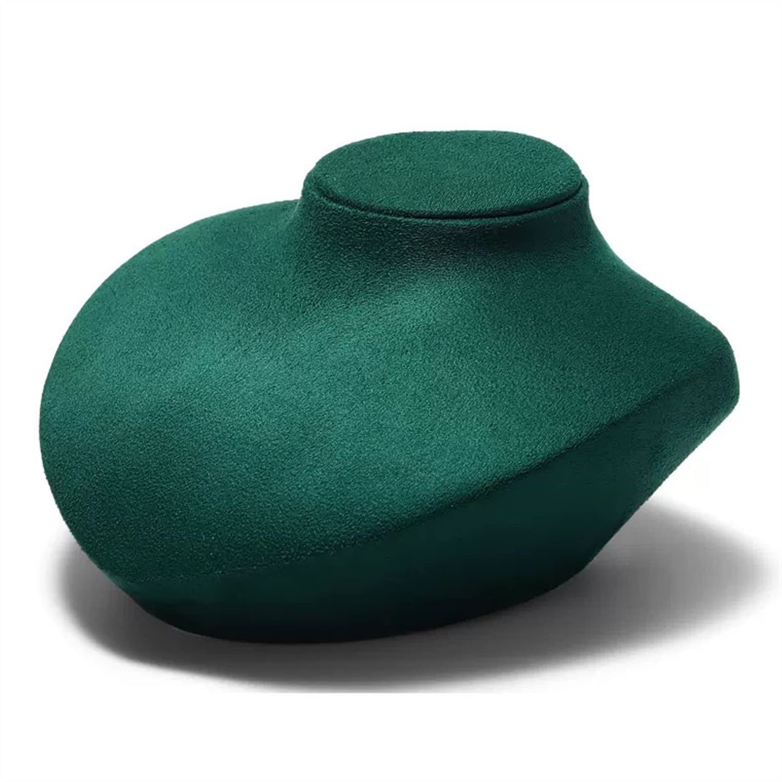 J9V4G6S3B5 Jewellery Storage Velvet Lay Down Necklace Bust Display Jewelry Chain Holder Stand Organizer, 1 Pcs(Green)