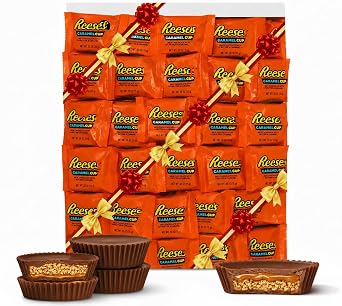Resses Milk Chocolate Peanut Butter Cups, 2 lb Snack Size Candy Pantry Pack, Bulk Bag, Individually Wrapped Chocolates, Gift Bag for Sharing & Parties. Caramel