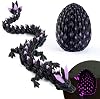 11.81 3D Printed Glow-in-The-Dark Dragon Egg with USB UV Flashlight-Articulated Flexible Dragon Inside, Fidget Sensory Toy for Stress Relief, Desk Pet & Gift for Kids Ages 4, Collectors
