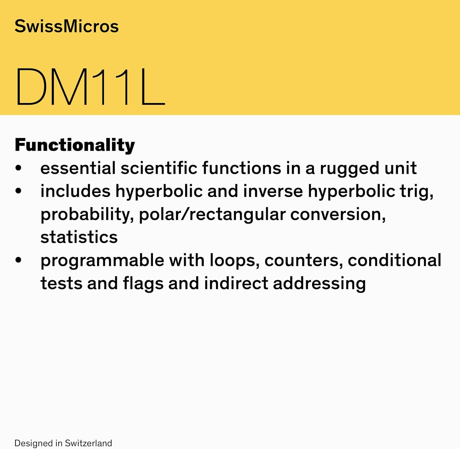 SwissMicros DM11L RPN Scientific Calculator – HP 11C Inspired | Titanium Shell | Wide Landscape Form | USB | Programmable