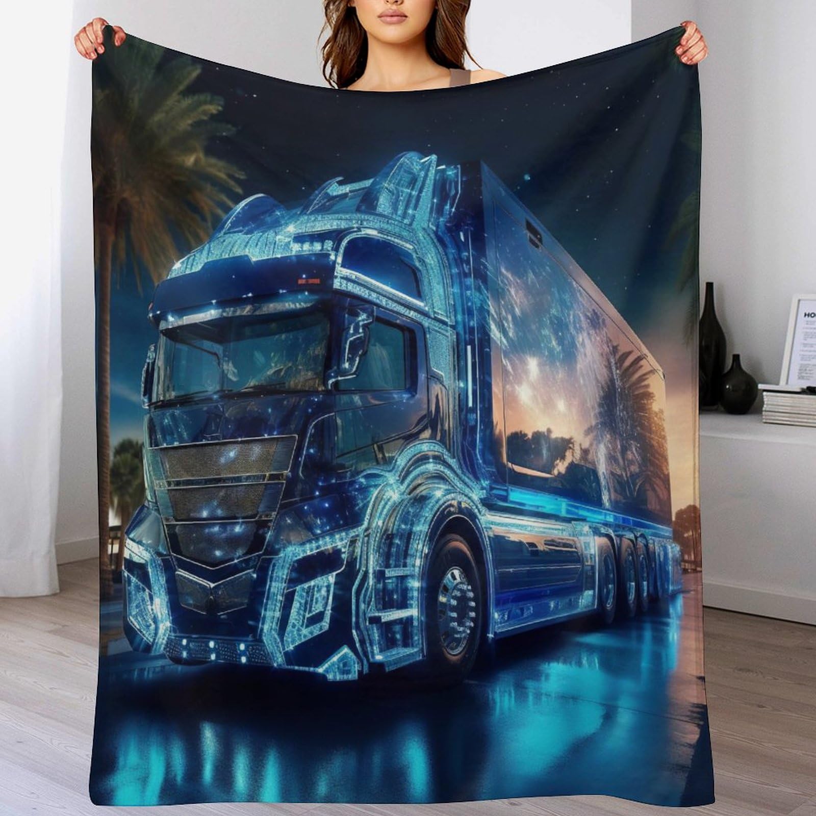 Couvre-lit camion et couverture en flannel pour maison ou camping