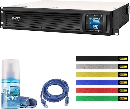 APC 1500VA UPS SMC1500-2UC Rack Mount Sinewave Battery Backup Bundle