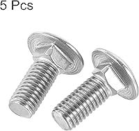 Vista 3 de uxcell Perno de carro de 1/2-13x1-1/4" Cuello cuadrado de cabeza redonda Acero inoxidable 304 5pcs