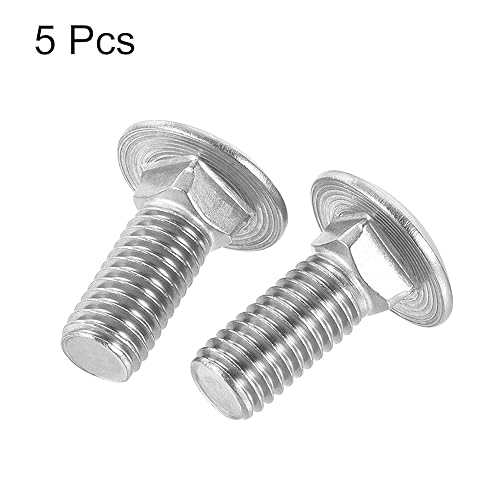 Miniatura 3 de uxcell Perno de carro de 12-13x1-14" Cuello cuadrado de cabeza redonda Acero inoxidable 304 5pcs