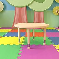 Vista 6 de Flash Furniture Mesa de actividad redonda de plástico azul de 33 pulgadas