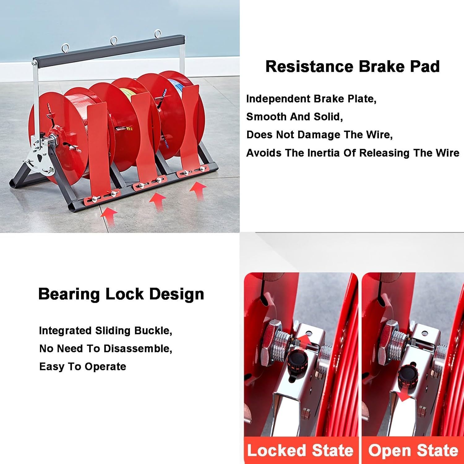 Folding Cable Rack Dispenser - Heavy-Duty Wire Storage Cart for Electrical, Industrial & Retail Use - 3-Volume Bulk Cable Holder